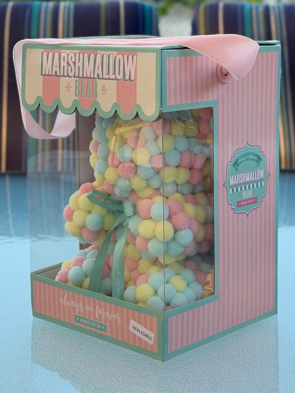 Always and Forever Multicolor Pastel Non-Edible Marshmallow Bear Toy - Picture 7 of 10
